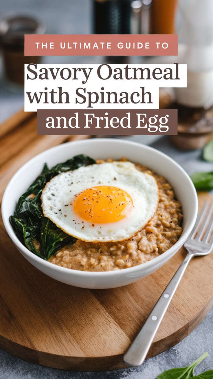 Indulge in the rich flavors of Savory Oatmeal, featuring nutrient-packed spinach and a golden fried egg on top. This recipe is not only quick and easy to prepare but also customizable, allowing you to add your favorite seasonings and toppings for an irresistible breakfast experience.