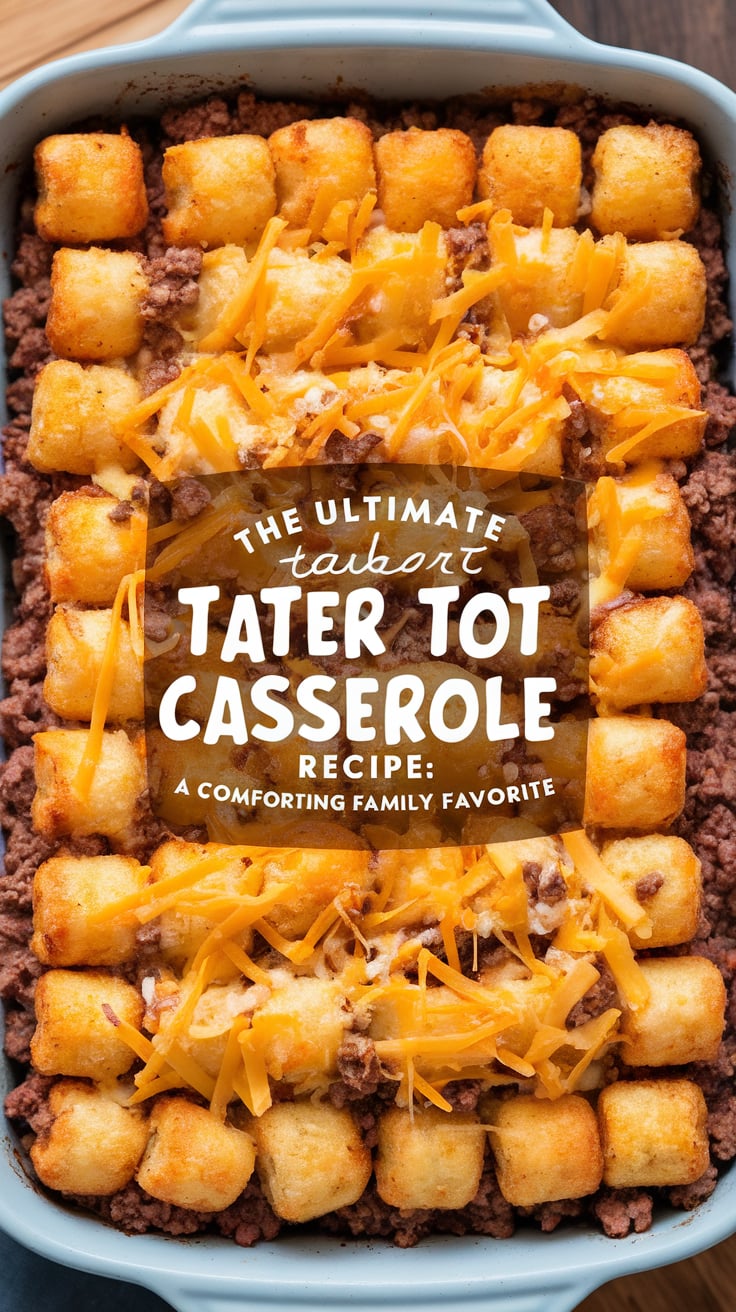 Whether enjoyed as a hearty weeknight meal or served at your next family gathering, this Tater Tot Casserole is sure to become a cherished addition to your recipe collection. Dive in and discover how this comforting classic can turn any meal into a celebration of flavor and satisfaction!